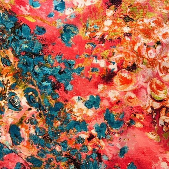 Rolla Coster Apricot and Turquoise Skater Dress Size L - Picture 5 of 5